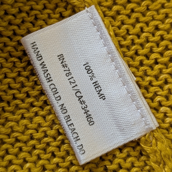 Eileen Fisher 100% Hemp Marigold Cardigan Sweater Open Front‎ Patch Pockets M - Picture 6 of 8